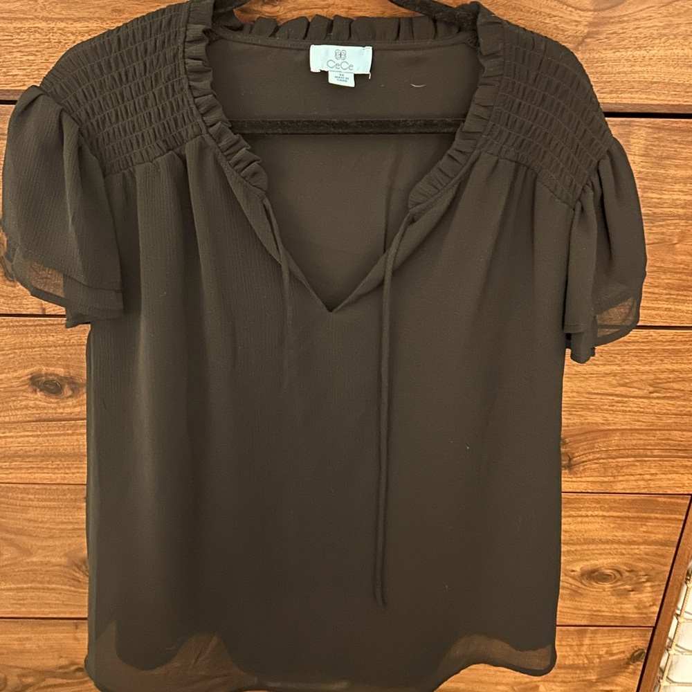 Cece 3x plus black blouse